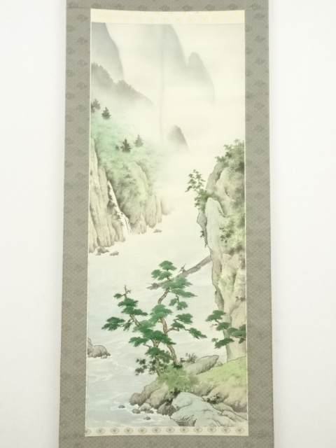 掛け軸 英挙 渓流 絹本 希少 軸装 茶道具 掛軸 美品 です。 掛け軸 竹堂 作 『 清流鮎 』 絹本 希少 軸装 茶道具 掛軸 美品 です。
